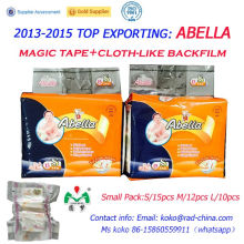 Abella High Quality Cloth Like Magic Tapes Velcros Soft Comfortable Africa Market Baby Diapers
